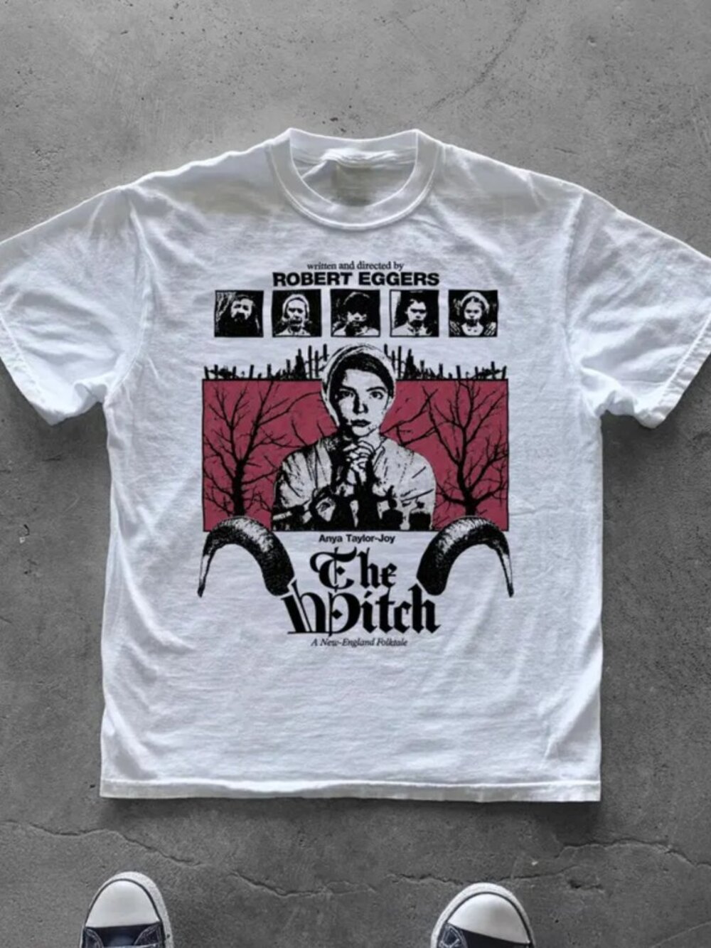 Gildan White The Witch A24 Horror Movie Graphic T-Shirt